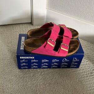 Pink Suede Arizona Birkenstocks